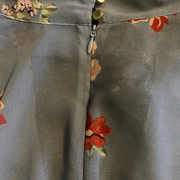 KEEPSAKE the Label Blue and Orange Blouse with Puff Sleeves - Picture 5 of 5